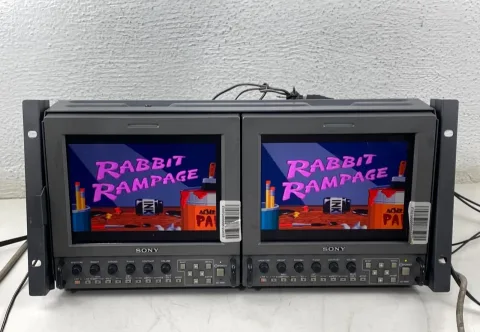 double Sony LMD-9030 9" VGA Multi-Format LCDSD-SDI W/ AC-LMD9 Power Supply