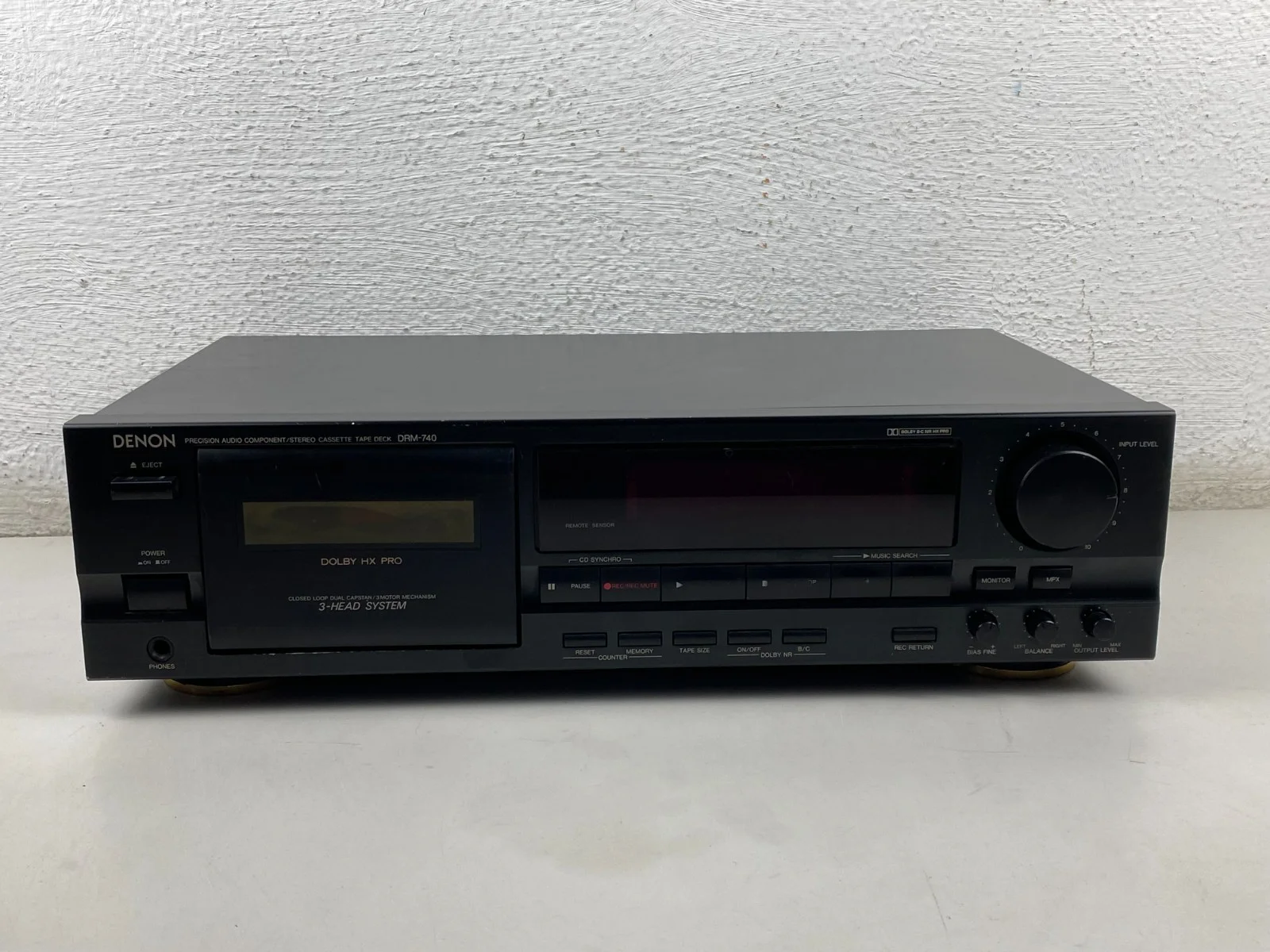 Denon DRM-740 Stereo 3-HEAD System Cassette Deck Player Recorder HX Pro