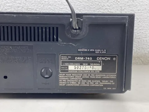 Denon DRM-740 Stereo 3-HEAD System Cassette Deck Player Recorder HX Pro