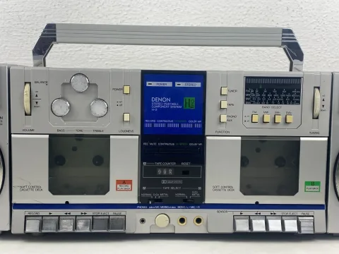 Denon H-2 Cassette High Speed Dubbing Compo Doing Boombox