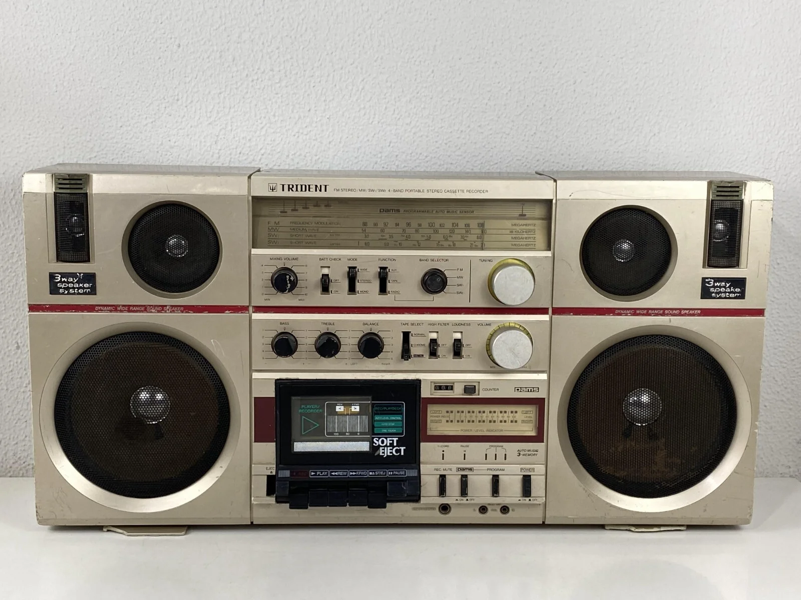 Trident CX-473F Stereo Boombox Ghettoblaster Stereo Cassette