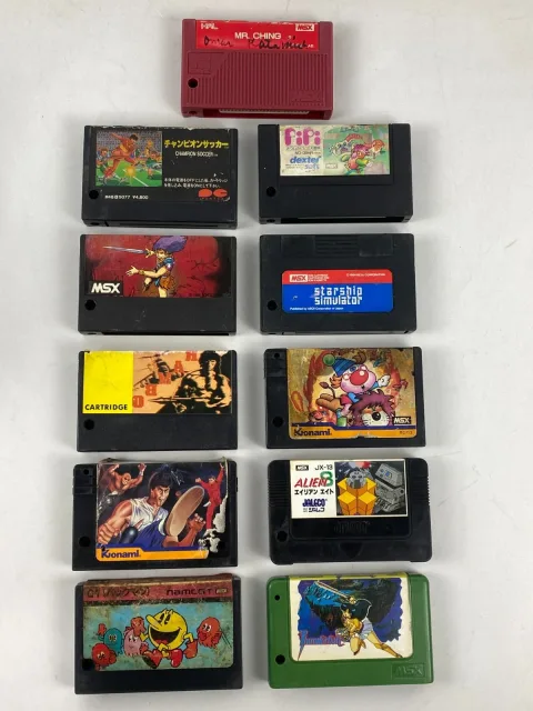 MSX Konami a Real Time Rambo Alien 8 Pipi Kung-FU Pac Man Game Cartridge