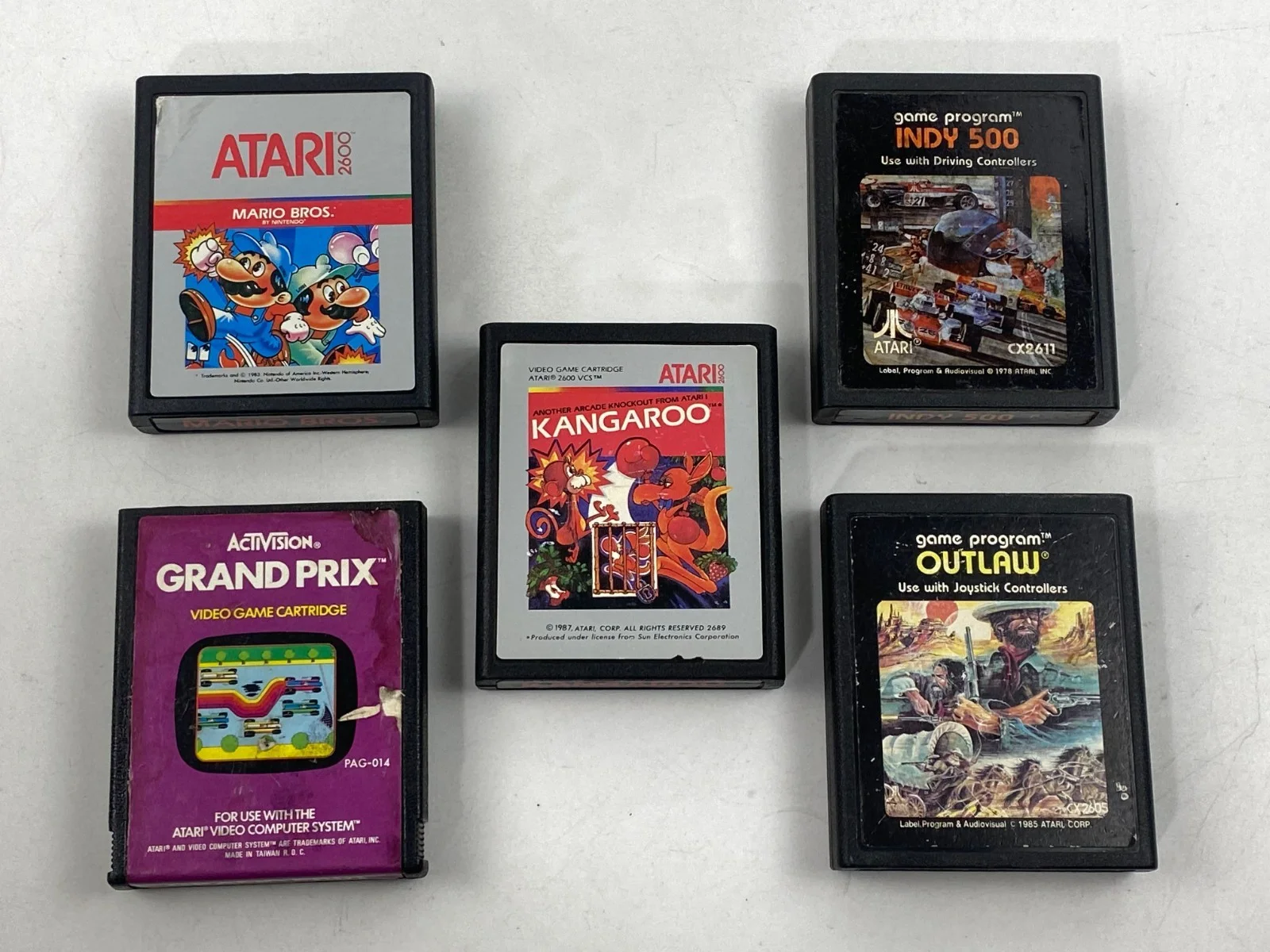 خرطوشة لعبة Atari 2600 Mairo Bros -GRAND Prix - Outlaw-Kangaroo-Indy 500