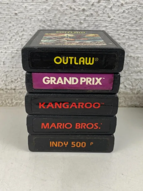 خرطوشة لعبة Atari 2600 Mairo Bros -GRAND Prix - Outlaw-Kangaroo-Indy 500