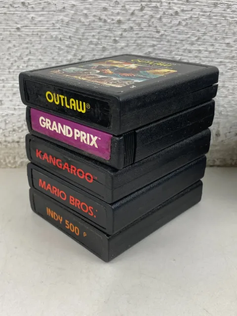 خرطوشة لعبة Atari 2600 Mairo Bros -GRAND Prix - Outlaw-Kangaroo-Indy 500