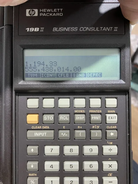 HP 19B II 19BII Hewlett Packard Business Consultant II 2 Calculator