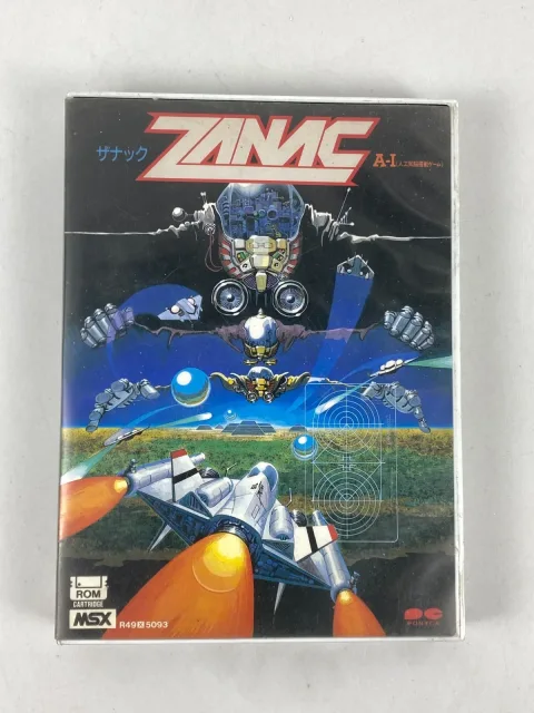 خرطوشة لعبة Zanac A.I. لـ MSX/MSX2 مع صندوق ودليل