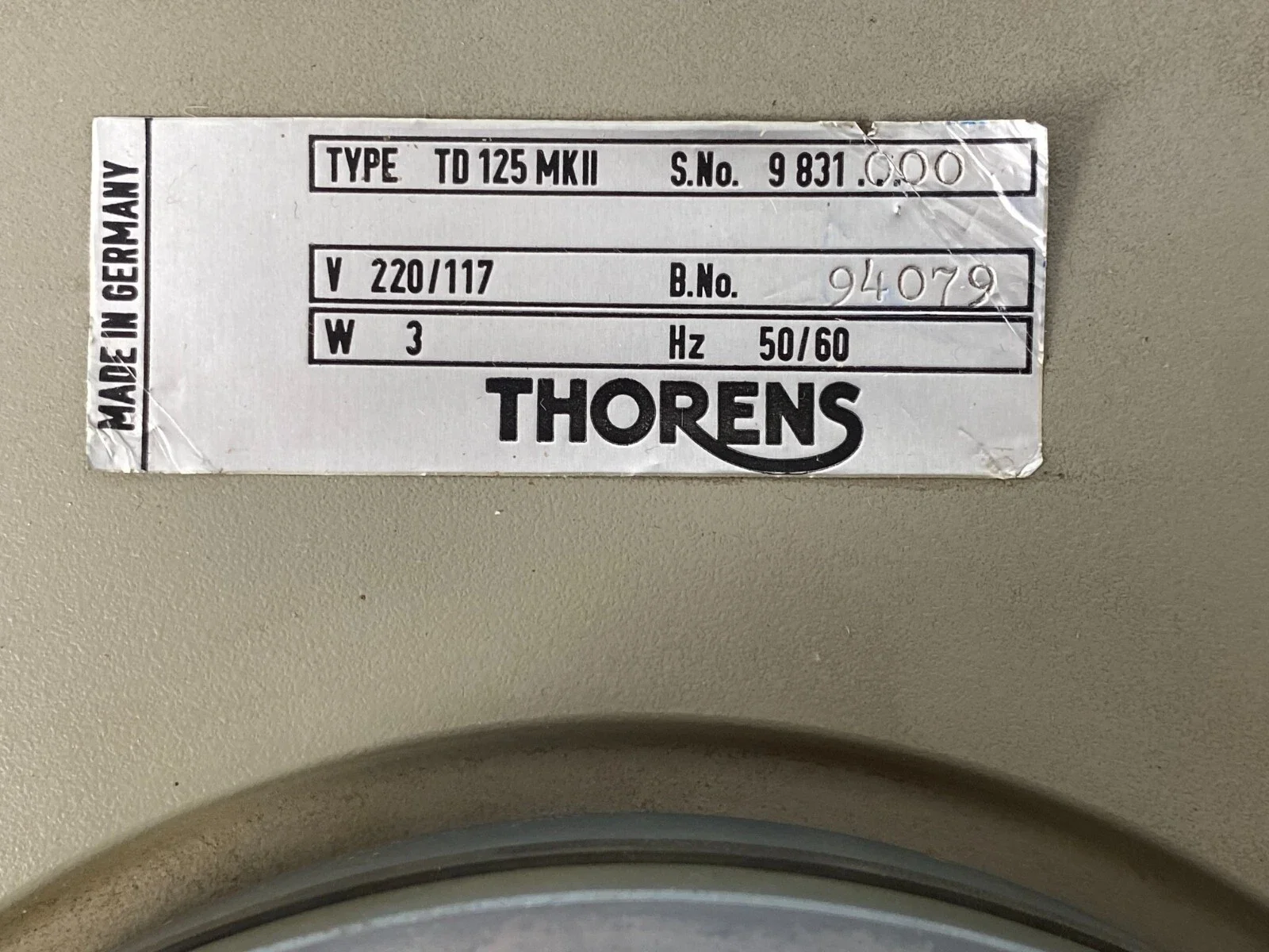 THORENS TD 125 MKII Turntable