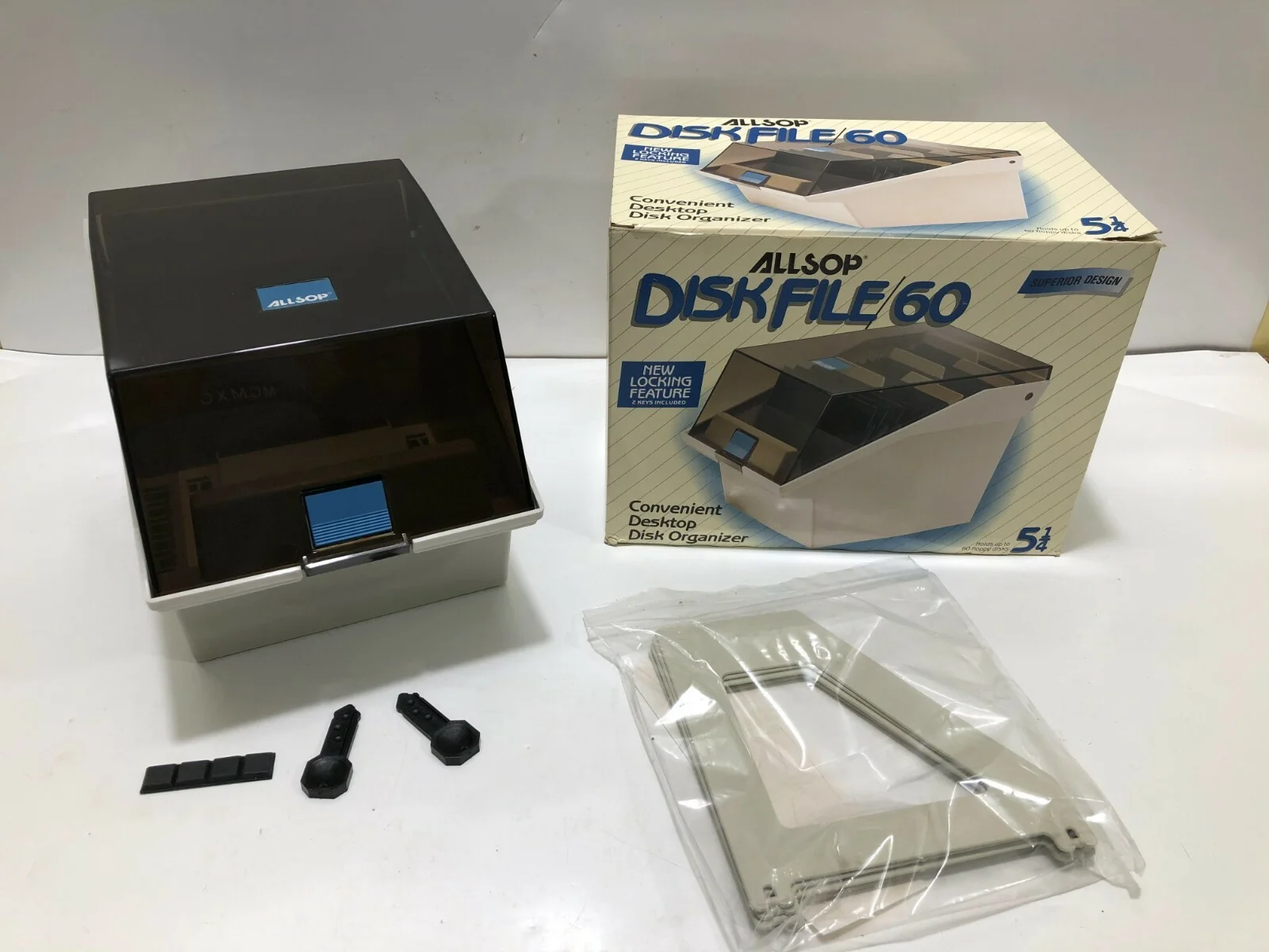 Allsop Disk File/60 5.25\" Floppy Disk Storage Case with Key