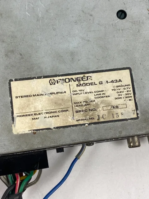 Pioneer Component Car Stereo Main Amplifier GM-4 W/ GM-43A