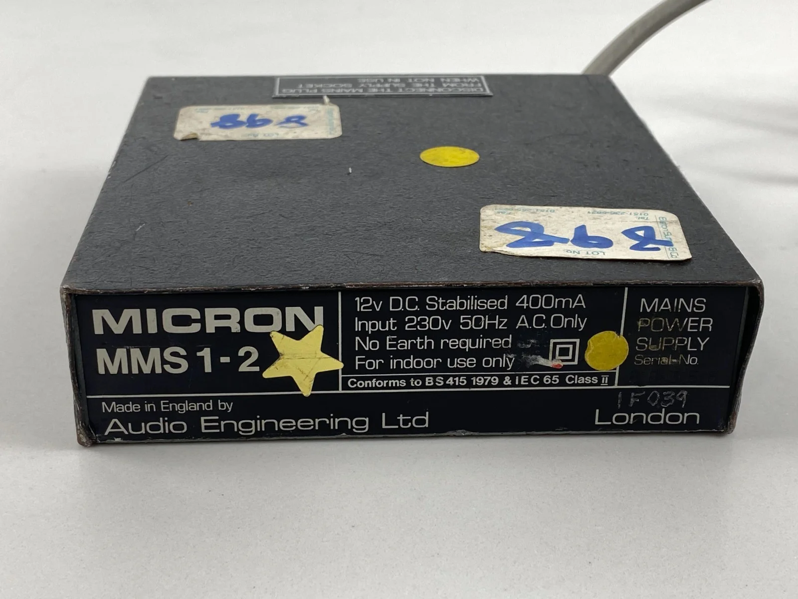 Micron MMS 1-2 Mains Power Supply Audio Engineering