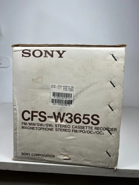 Sony CFS-W365S Portable Stereo Cassette AM/FM/SW1/SW2 Radio Boombox eBay