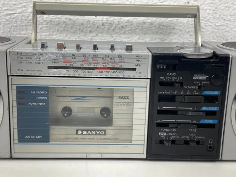 Sanyo M-7755K Boombox Stereo Cassette Recorder Ghetto Blaster