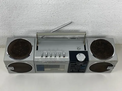 Sanyo M-7755K Boombox Stereo Cassette Recorder Ghetto Blaster