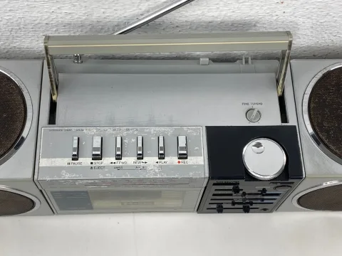 Sanyo M-7755K Boombox Stereo Cassette Recorder Ghetto Blaster