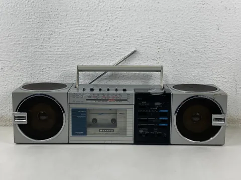 Sanyo M-7755K Boombox Stereo Cassette Recorder Ghetto Blaster