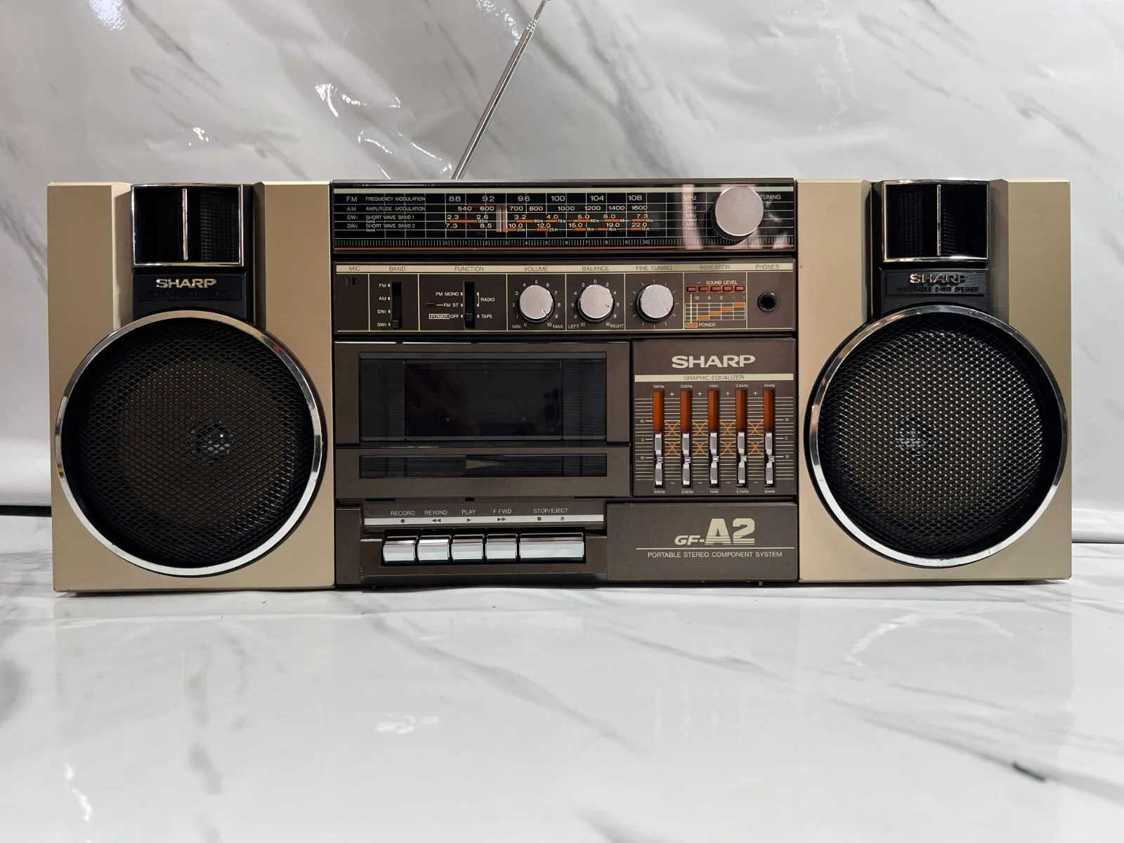 Sharp GF-A2Z Stereo Boombox Ghettoblaster Stereo Cassette