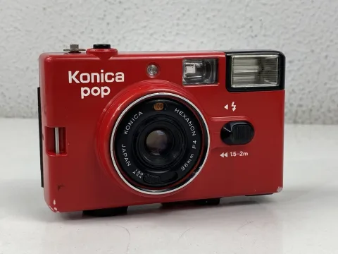 Classic Retro Konica Pop Red Point and Shoot 36mm F4 Film Camera