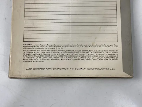 شريط مغناطيسي دقيق أمبكس PRECISION MAGNETIC TAPE Reel To Reel