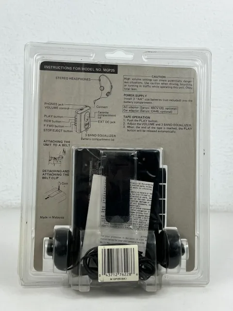 Sanyo MGP-25 Walkman Stereo Cassette Box Old authentic Gray 🔥