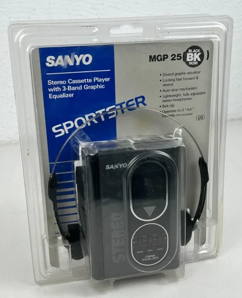 Sanyo MGP-25 Walkman Stereo Cassette Box Old authentic Gray 🔥