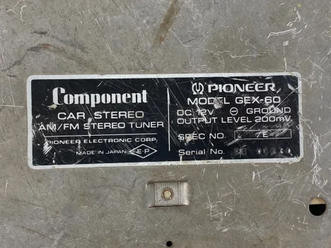 Pioneer GEX-60 Component Car Stereo AM/FM Electronic Tuner