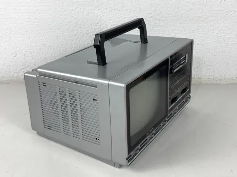Action ACN-6030T 5” B/W TV CRT Cassette Radio Portable Television Retro
