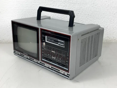 Action ACN-6030T 5” B/W TV CRT Cassette Radio Portable Television Retro