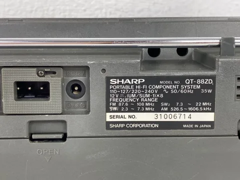 Sharp QT-88ZD Boombox Double Radio Cassette Player Table Component System Gray