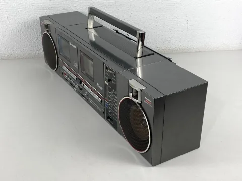 Sharp QT-88ZD Boombox Double Radio Cassette Player Table Component System Gray