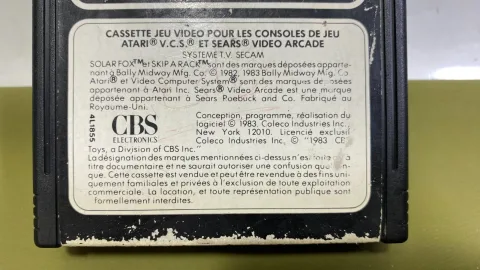 خرطوشة لعبة Solar Fox لجهاز Atari 2600 من CBS