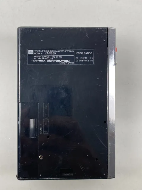 Toshiba KT-V850 Walky Walkman AM/FM Radio Cassette Recorder