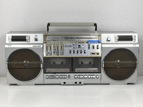 Sharp GF-575Z AM/FM Stereo Radio Double Cassette Recorder Boombox eBay