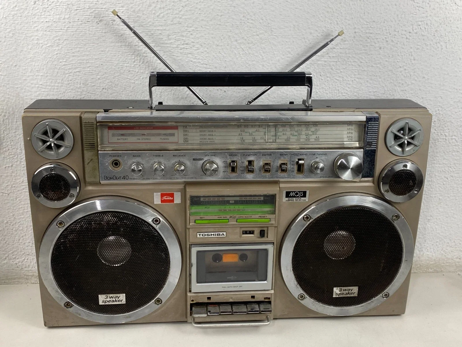 Toshiba RT-S913G Gold Stereo Boombox Cassette Recorder Player Radio eBay