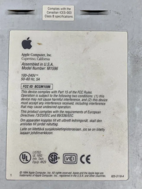 Apple Macintosh Performa 6116CD Power PC Computer M1596