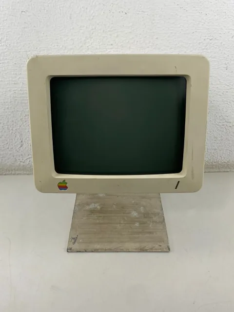 شاشة CRT لجهاز Apple IIc طراز A2M4090 مع قاعدة A2M4021 قطع غيار