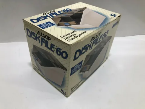 حالة تخزين أقراص مرنة 5.25 بوصة من Allsop طراز Disk File/60 مع مفتاح