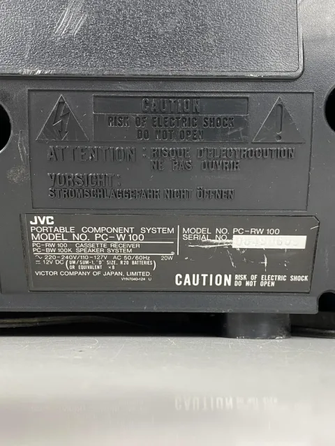 جهاز تشغيل شرائط كاسيت محمول سوبر باس هورن من JVC طراز PC-RW100 ستريو عالي fidelity