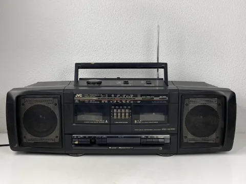 جهاز تشغيل شرائط كاسيت محمول سوبر باس هورن من JVC طراز PC-RW100 ستريو عالي fidelity