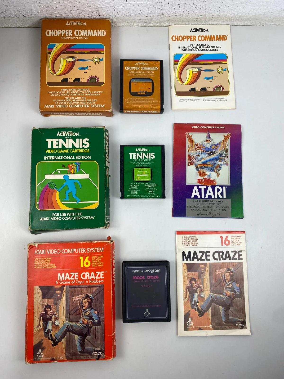 Atari 2600 Chopper Command - Tennis - Maze Craze Game