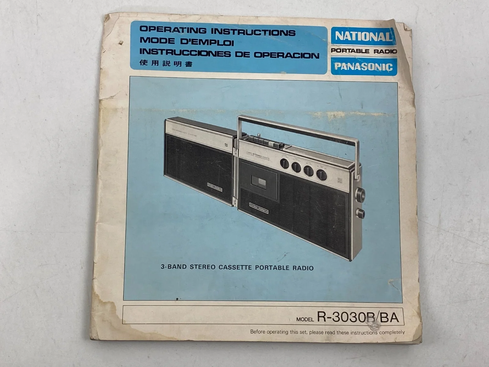 National Panasonic R3030B Operating Instructions Manual portable Radio Cassette