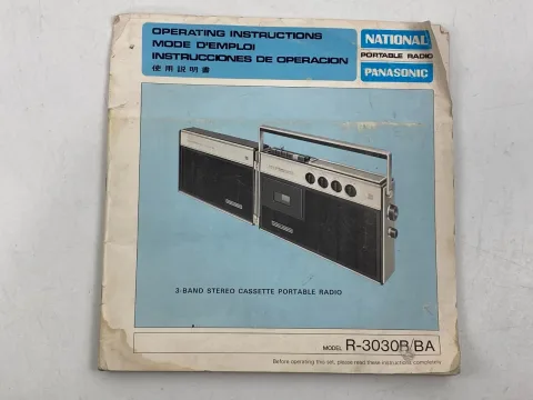 National Panasonic R3030B Operating Instructions Manual portable Radio Cassette