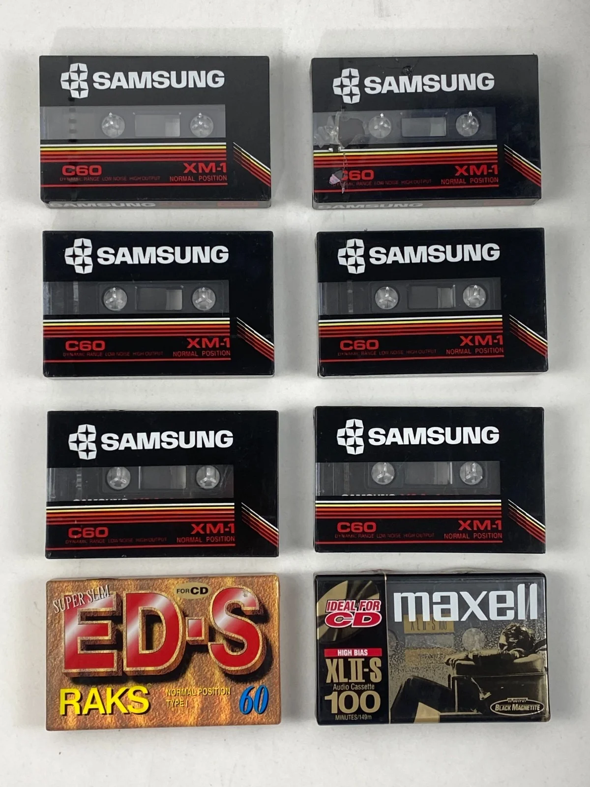شريط كاسيت صوتي فارغ ماكسل XLII-S 100 سامسونج C60 XM-1 دفعة 1 عدد 8