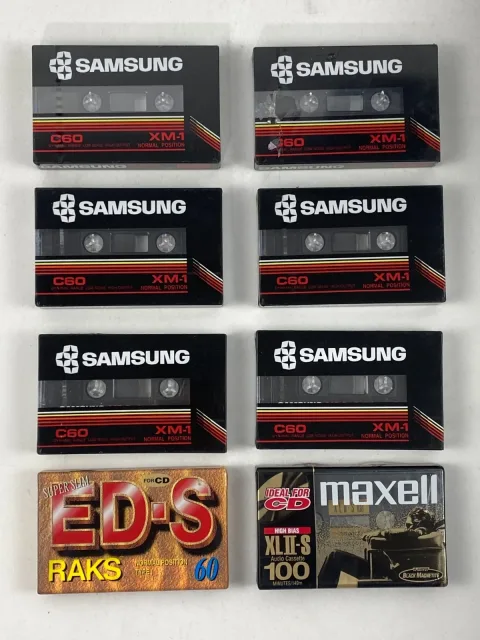 Maxell XLII-S 100 Samsung C60 XM-1 Blank Audio Cassette Tape 1 Lot 8
