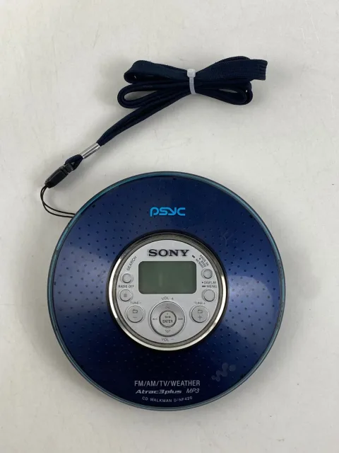 Sony Psyc D-NF420 Atrac3Plus CD MP3 Walkman AM FM TV Weather Radio