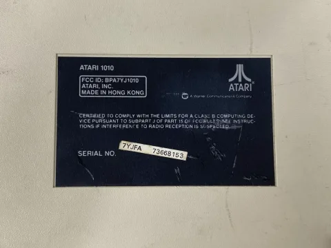 Atari 1010 Program Cassette Tape Player