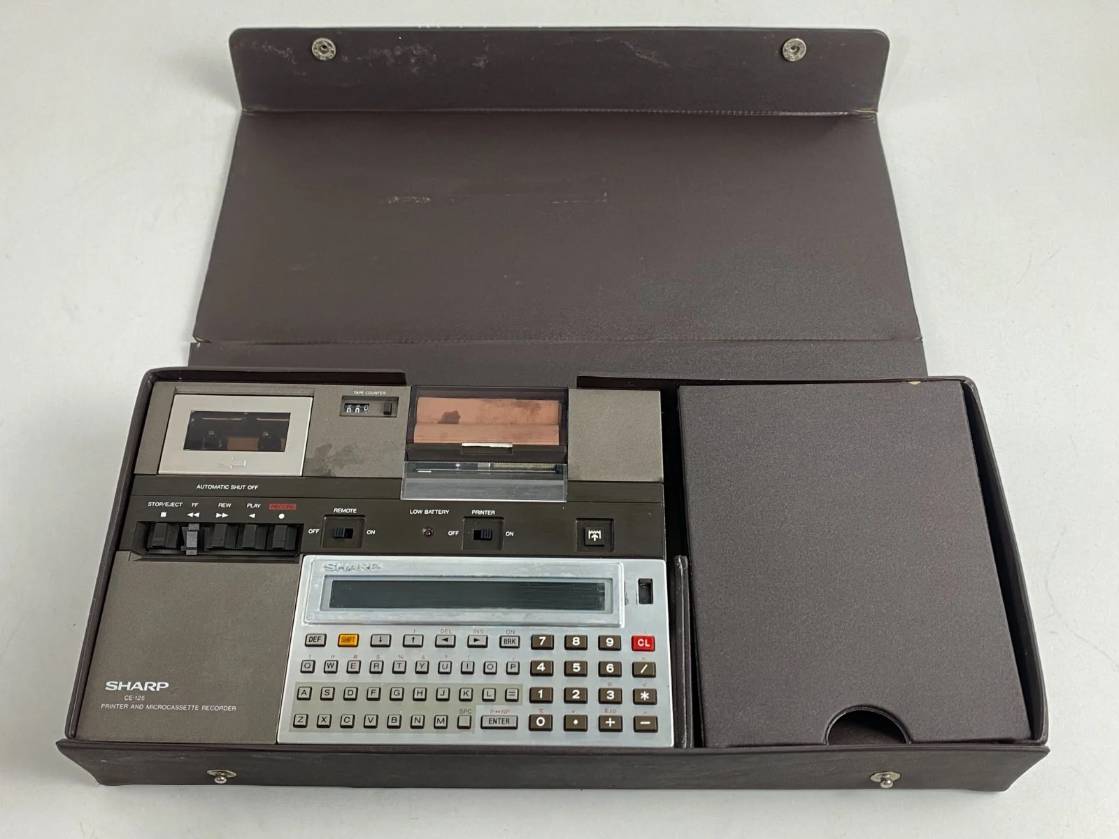 Sharp PC-1251A Pocket Computer CE-125 Printer Micro Cassette Recorder W/Case