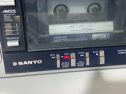 Sanyo M-W25K Boombox Stereo Cassette Recorder Ghetto Blaster