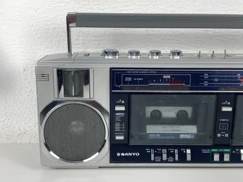 Sanyo M-W25K Boombox Stereo Cassette Recorder Ghetto Blaster
