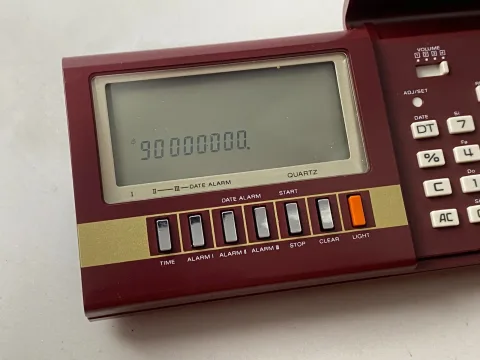 Casio MQ-200 Electronic Calculator &amp Clock LCD Musical Red